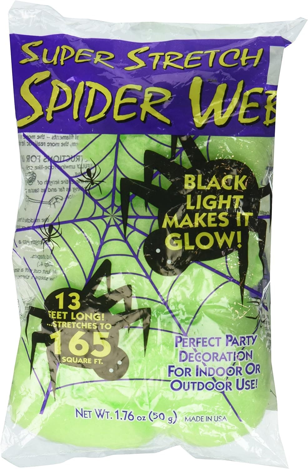 Fun World Super StretchTM Black Spider Web