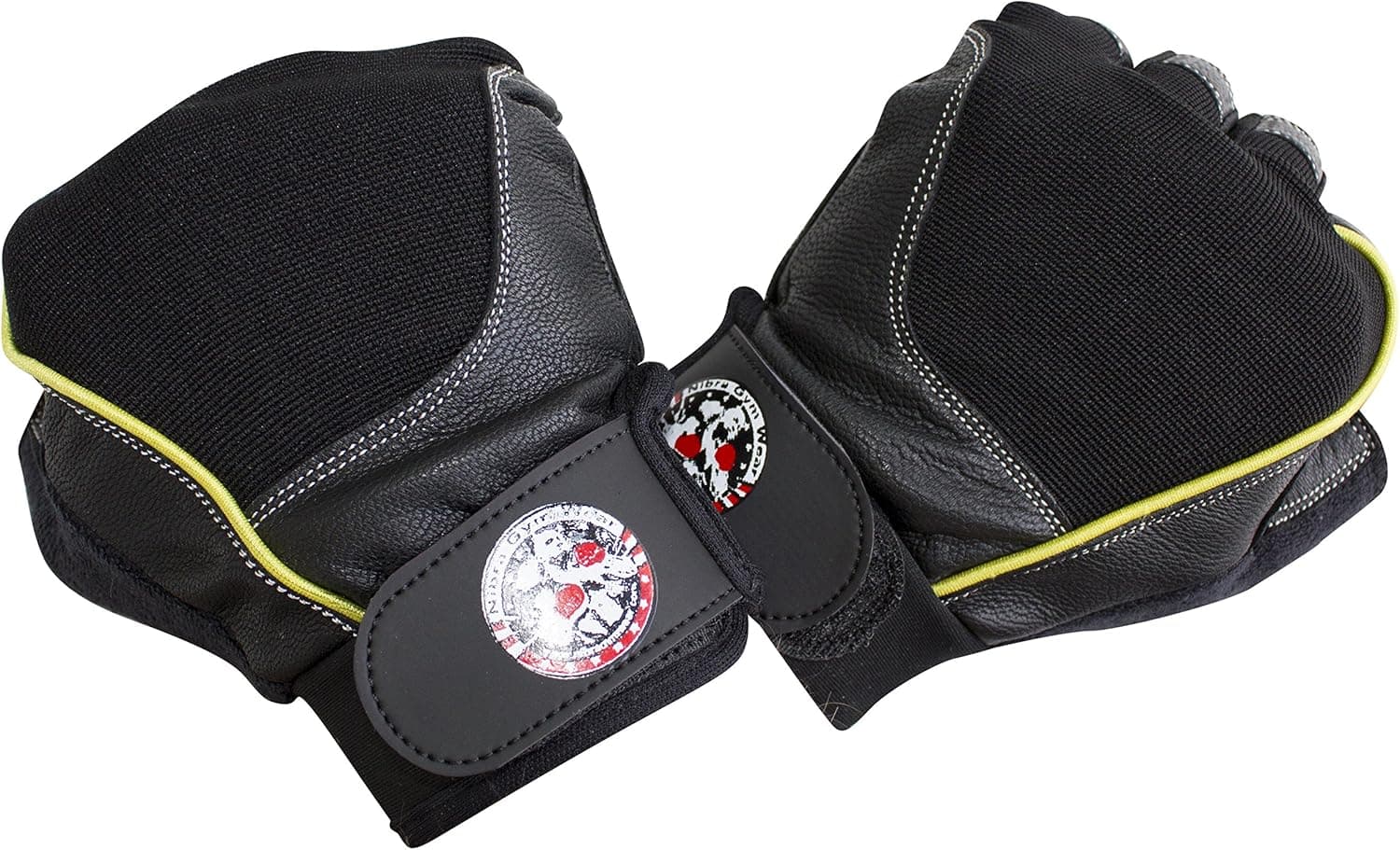 Muscle Composition High Performance Gym Exercise Gloves Black with Yellow Stripe by Nibra