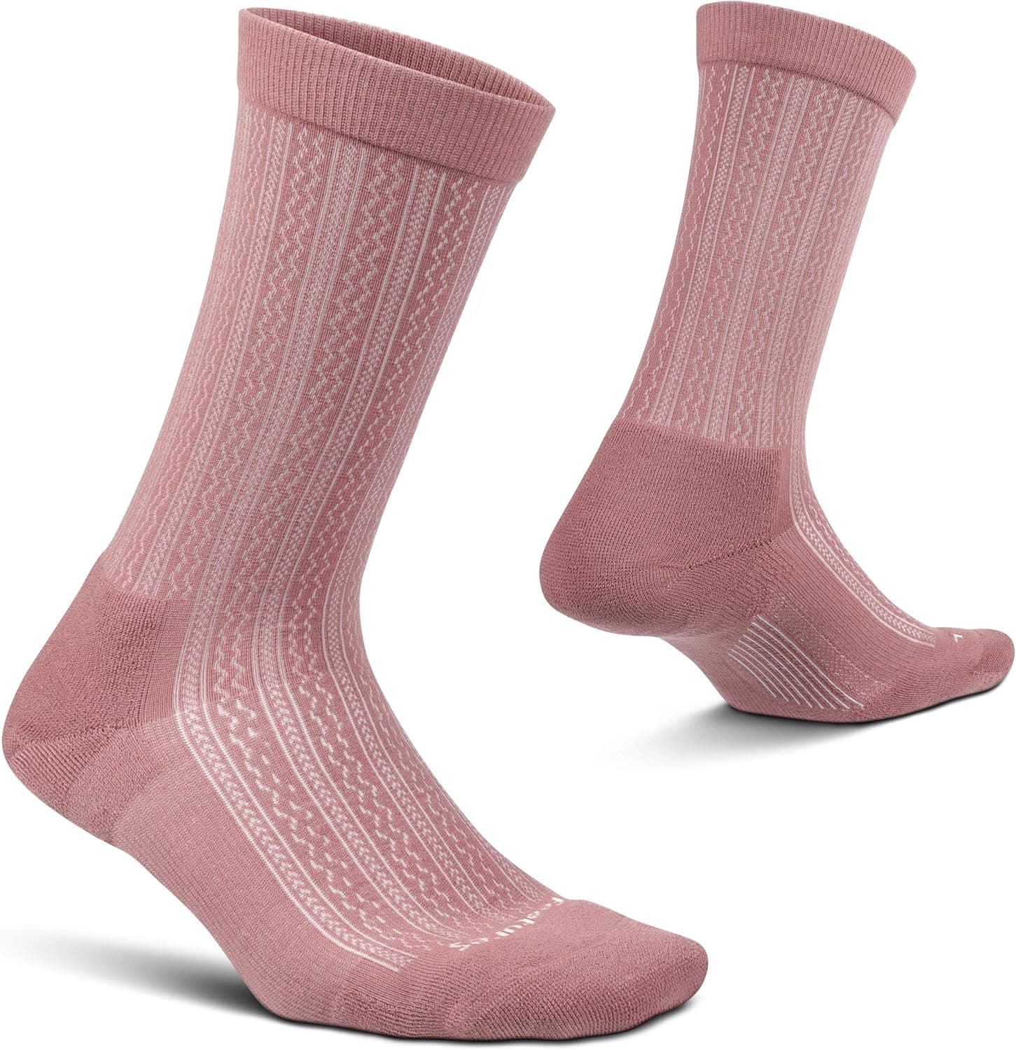 Feetures Everyday Women’s Texture Cushion Crew- Targeted Compression Socks, Moisture Wicking