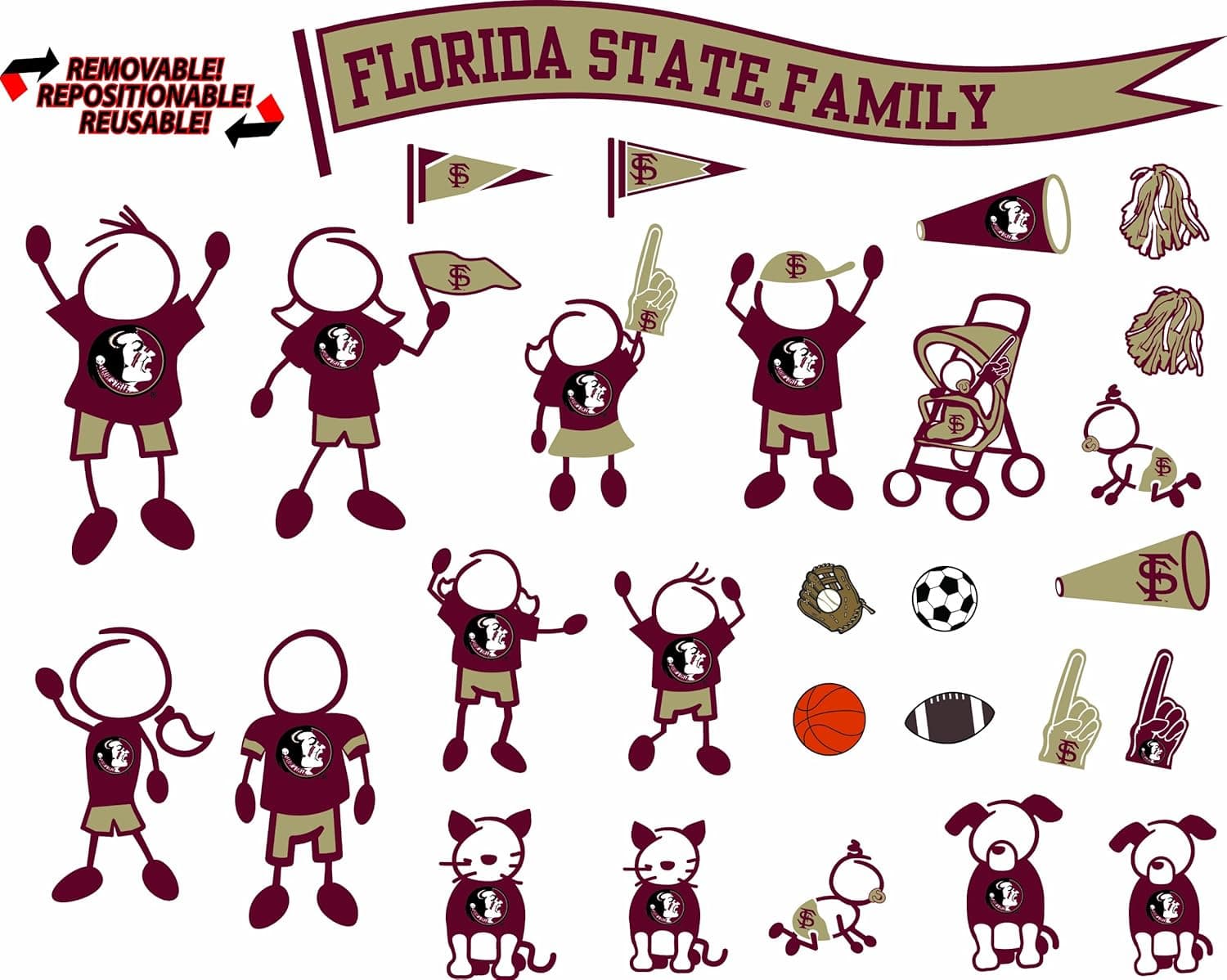 NCAA Florida State Seminoles Decal Family