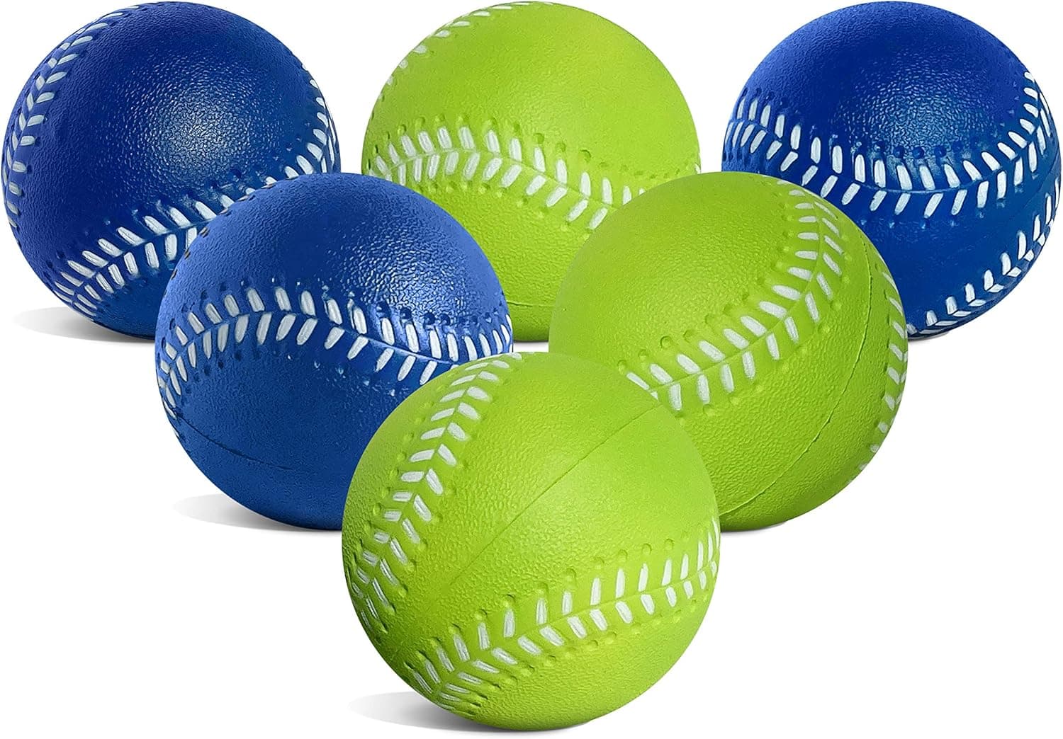 Toddler & Little Kids Oversized 3.5" Foam Baseballs | Perfect for use as Safe & Soft Kids Baseballs or T Balls for Toddlers | 6 Pack of Bouncy Balls in High Visibility Colors