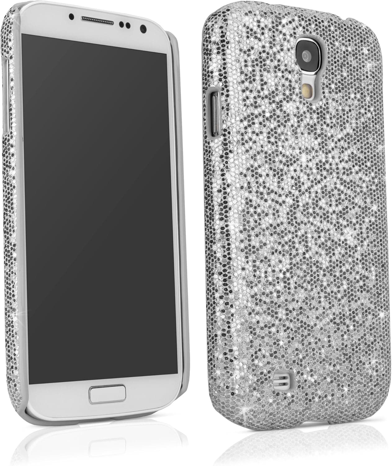 BoxWave Glamour & Glitz Galaxy S4 (S IV, SIV) Case - Slim Snap-On Galaxy S4 Glitter Case, Fun Colorful Sparkle Case for your Galaxy S4 (Silver Sparkles)