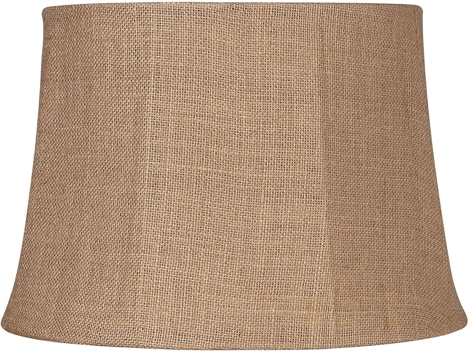 Natural Burlap Medium Drum Lamp Shade 13" Top x 16" Bottom x 11" Slant x 10.75" High (Spider) Replacement with Harp and Finial - Springcrest