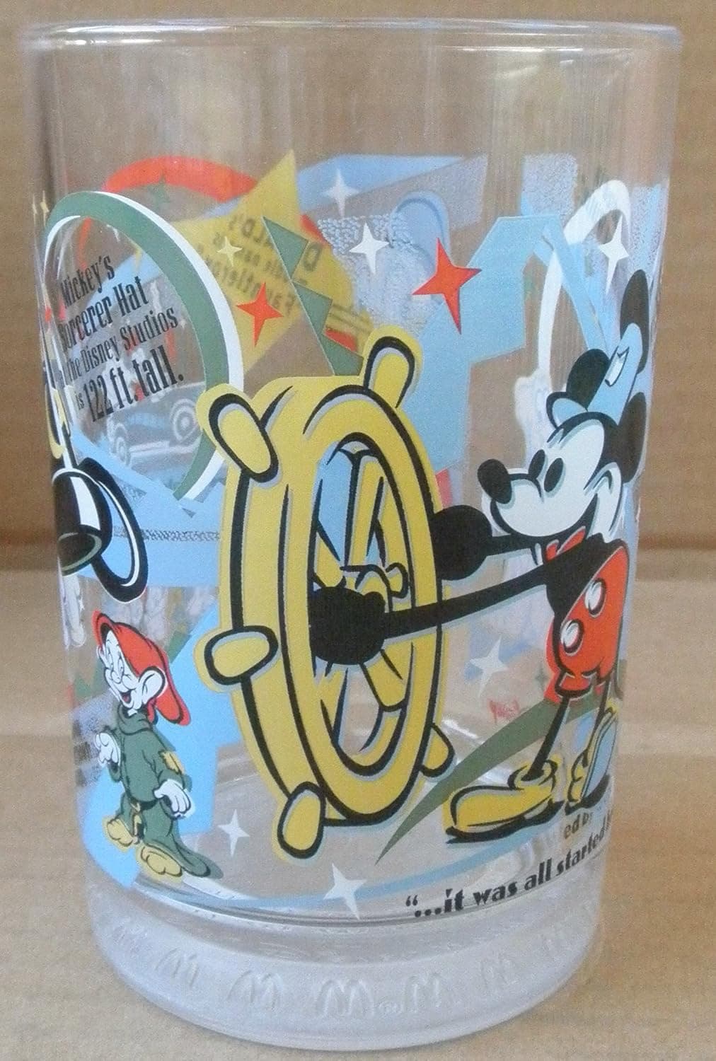 Collectible McDonald's Walt Disney World 100 Years of Magic Glass Cup - Old Mickey Mouse