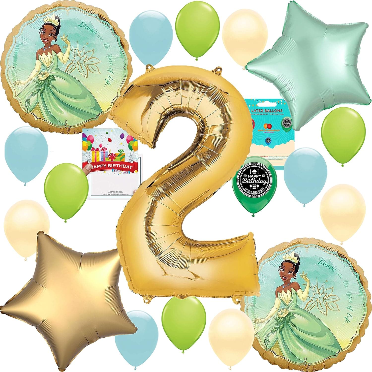 Princess and the Frog Tiana Party Supplies Birthday Decoration Balloon Bundle 2nd Birthday