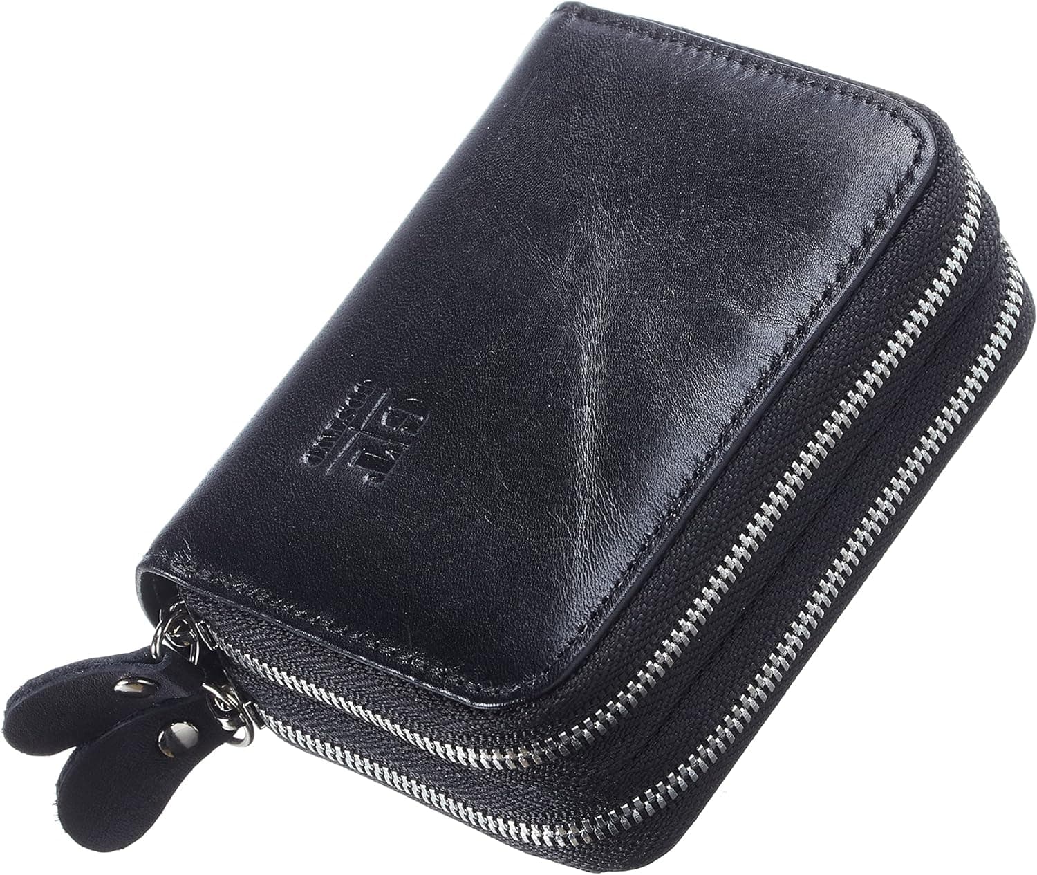 Gostwo Genuine Leather Credit Card Holder with Zipper Womens Card Case RFID Blocking with Zip Around Wallet