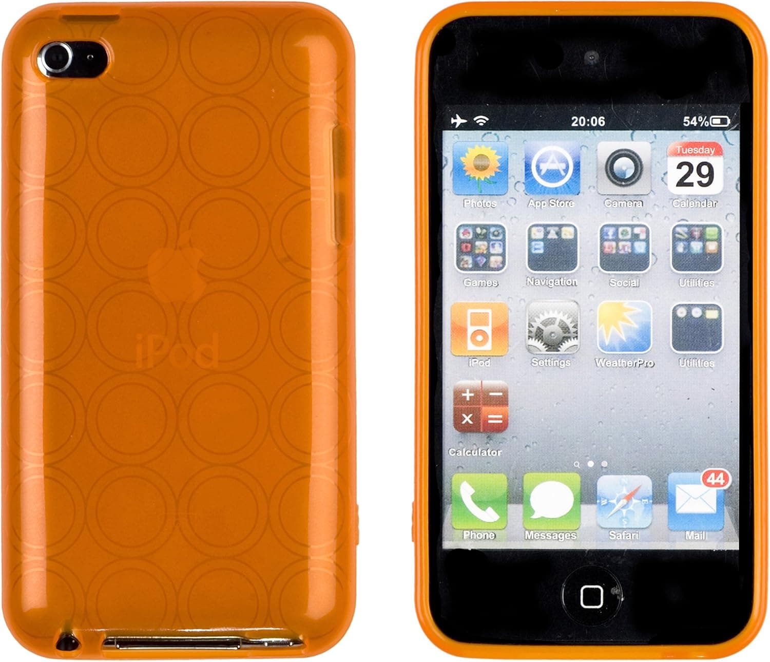 Orange Circles Flexible TPU Gel Case for Apple iPod Touch 4G (4th Generation)
