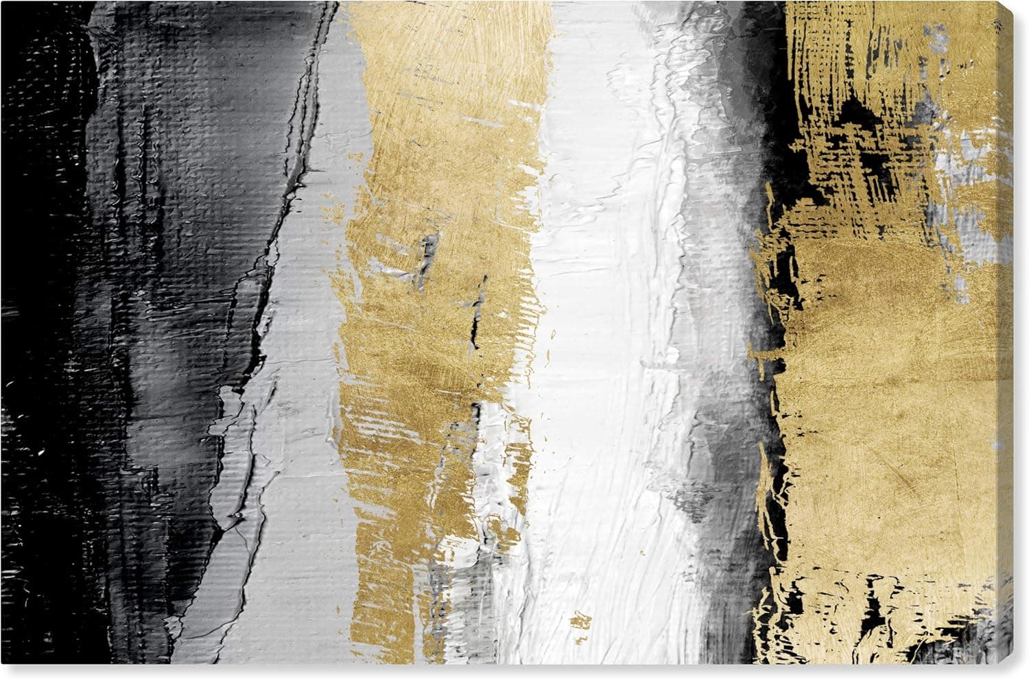 The Oliver Gal Artist Co. Oliver Gal 'Envision and Elevate Gold' Gray Abstract Wall Art Print Premium Canvas, 30" x 20",