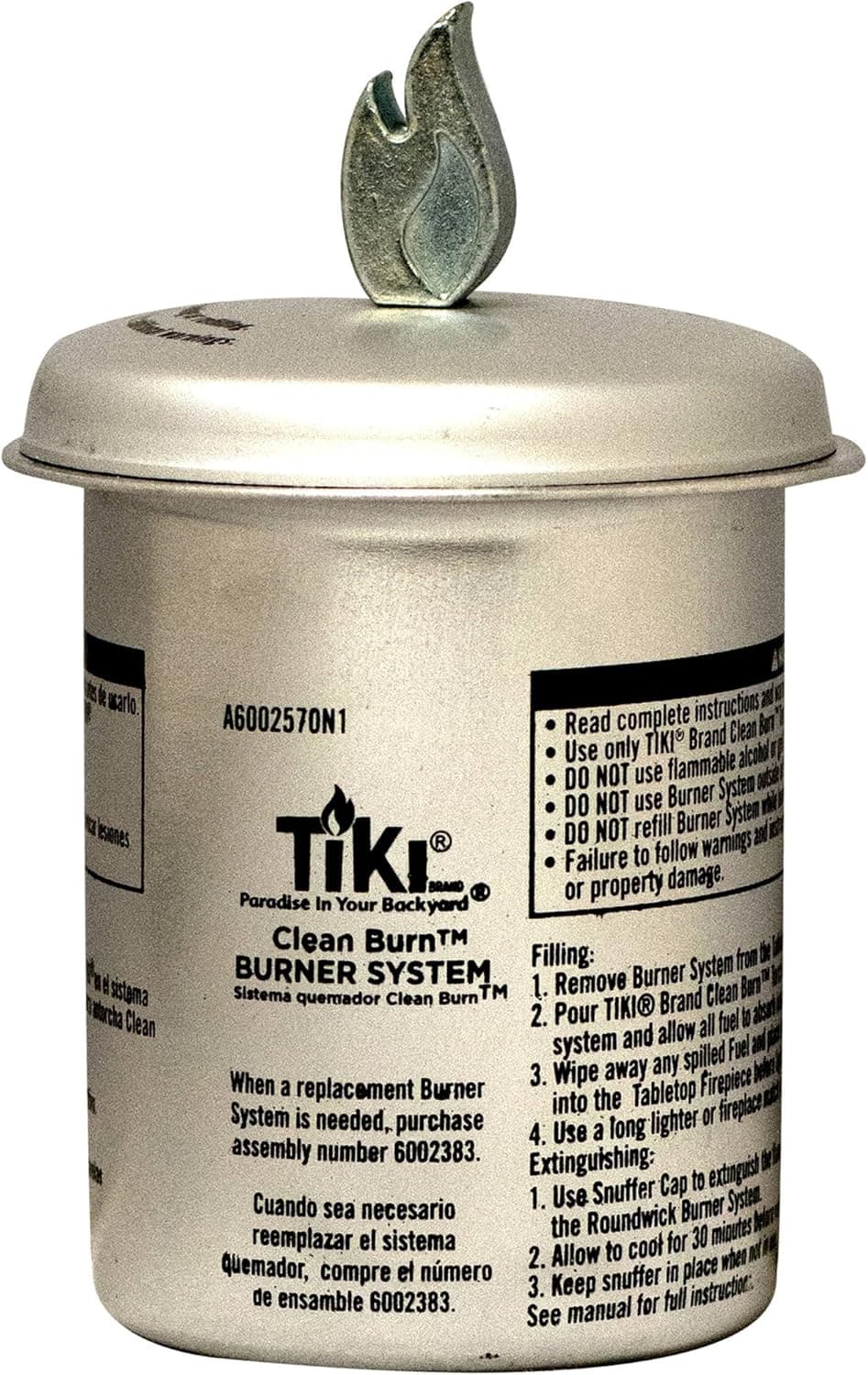 LAMPLIGHT FARMS INC TIKI Brand Burn Firepiece Round Wick Burner Replacement for Small Table Torch