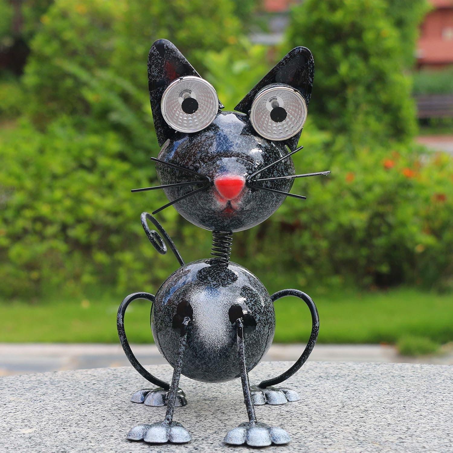 LED Garden lamp Solar Energy Animal Waterproof lamp Outdoors Decorate Statue lamp Backyard Alley Metal Black cat Statue Lawn Street lamp Halloween Balcony Luminescent lamp