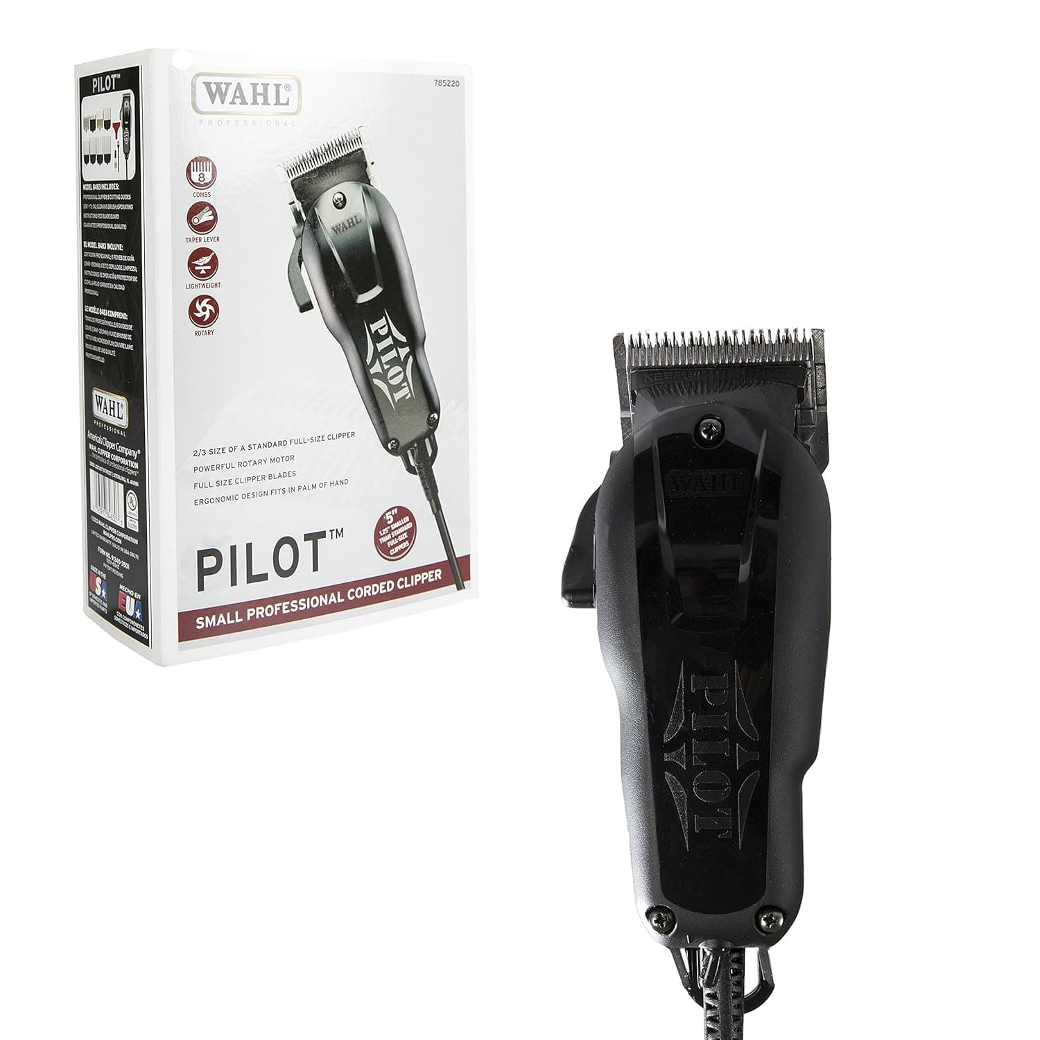 Wahl Professional Pilot Clipper #8483 2/3 Size of Normal Clipper with Full Size Blades, 1 Count