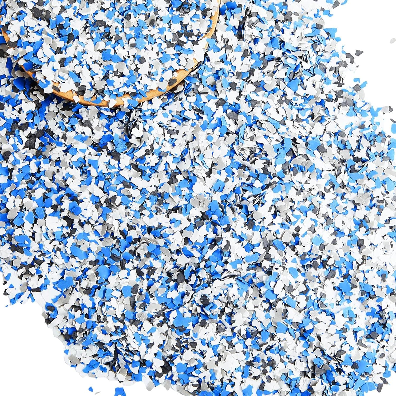 330 G/ 0.72 Lb Decorative Color Chips Epoxy Floor Flakes Garage Floor Paint Flake Concrete Paint Garage Epoxy Floor Coating Flakes for Home Improvement (Black, White, Gray, Blue)