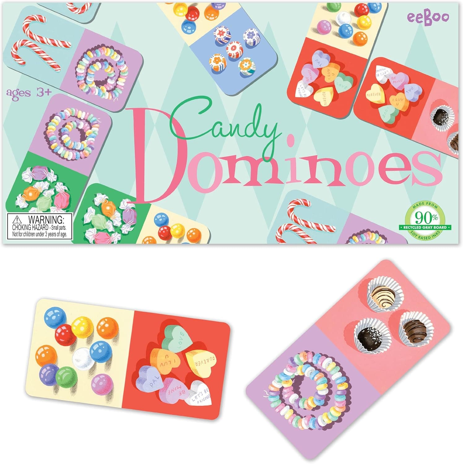Eeboo Candy Color Dominoes Educational Learning Counting Game Set