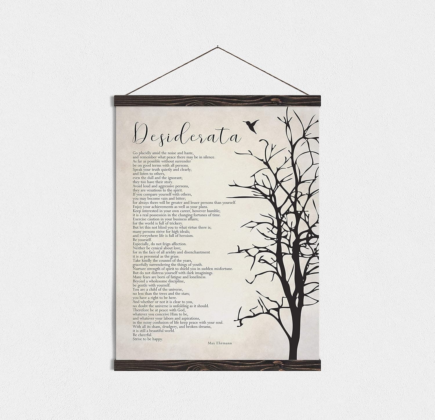Map Print Art Desiderata Poem Magnetic Framed Art Poem Wall Art