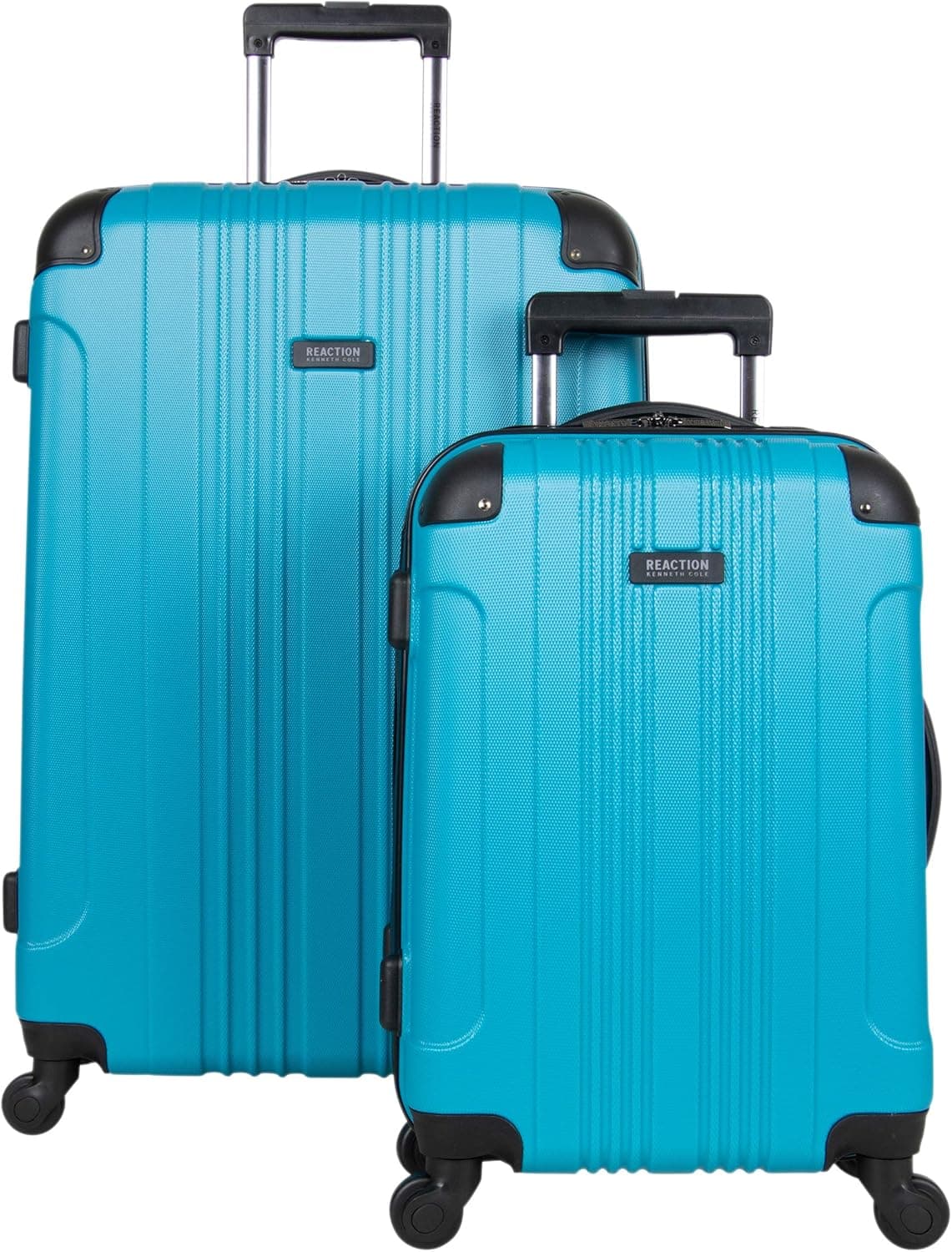 KENNETH COLE Out of Bounds Lightweight Durable Hardshell 4-Wheel Spinner Cabin Size Travel Suitcase, Teal, 2-Piece Set (20" & 28")