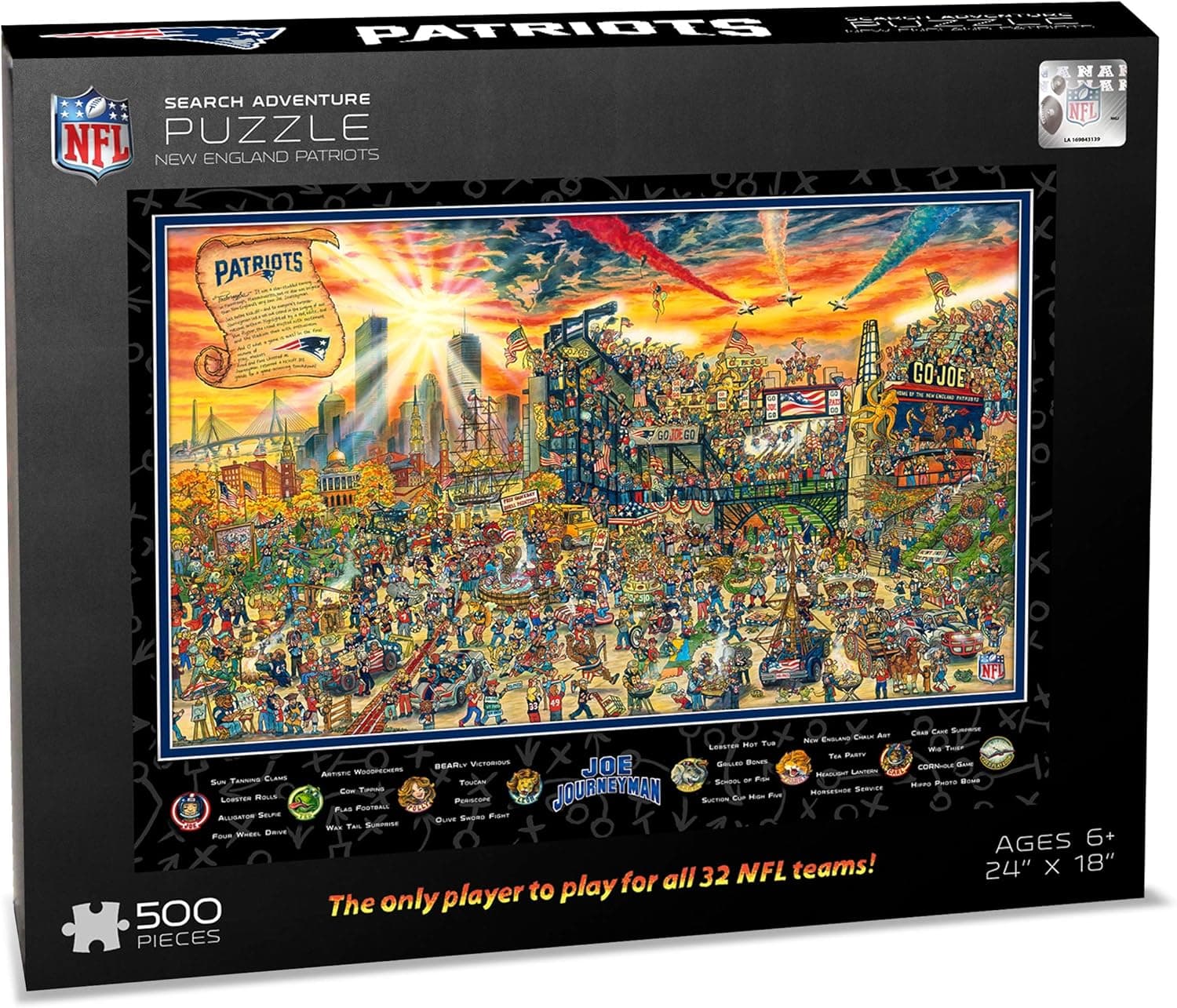 NFL New England Patriots Joe Journeyman Puzzle - 500-piece