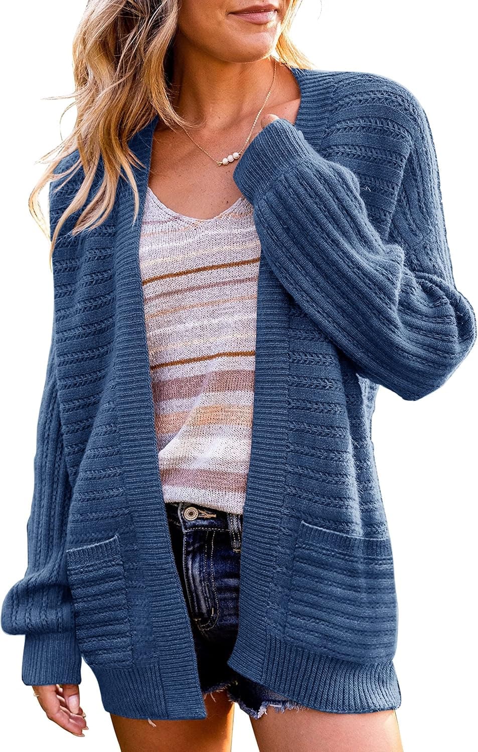Women's Long Sleeve Open Front Chunky Sweater Cardigan Coat Outerwear