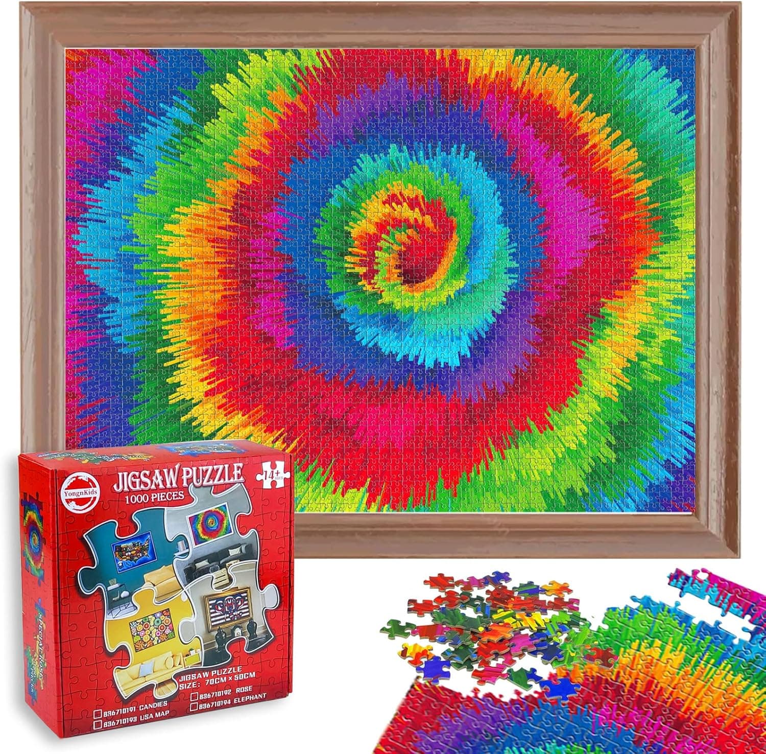 Colorful Rose Puzzles 1000 Piece for Adults Teens Kids - Colorful Rose Jigsaw Puzzle, High Difficult Intellectual Jigsaw Puzzle Games Toys, 27.56" L x 19.69" W (Colorful Rose Puzzles)