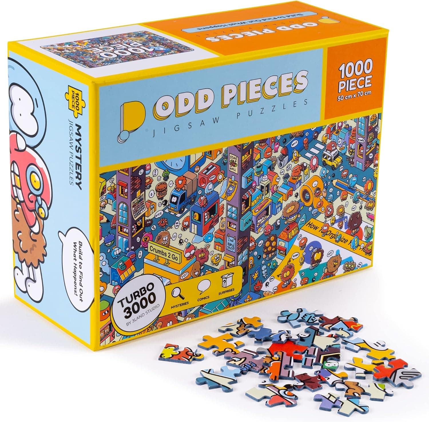 Odd Pieces Mystery Jigsaw Puzzle-1,000 Pcs Mystery Puzzle with Storytelling Comics, Treasure Hunt Clues, Secret Ending-1000 Piece Puzzle for Adults & Kids –19.7'' x 27.6'' Frameable Magic Puzzle Art