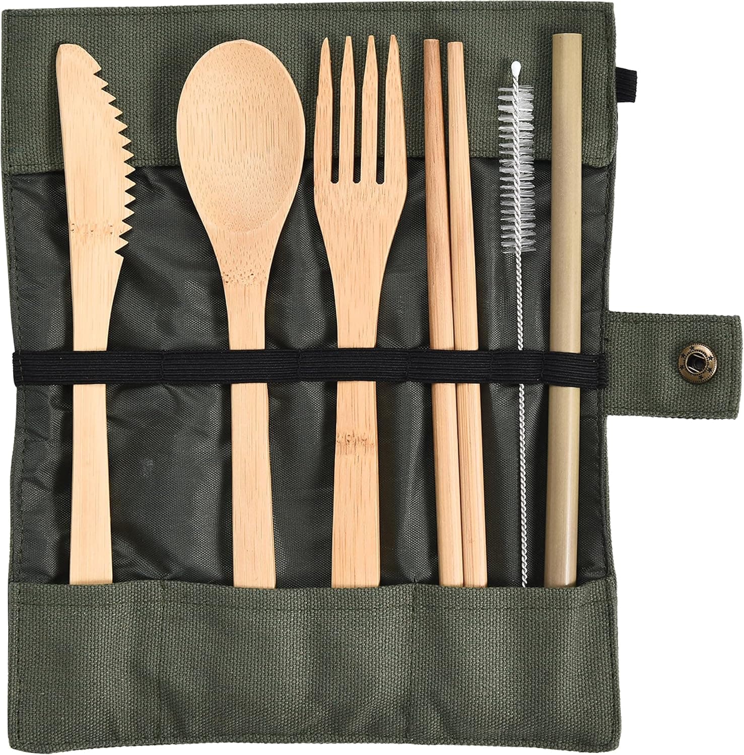 Prosumer's Choice Wooden Travel Cutlery Bamboo Set with Travel Case - Reusable Flatware Including Spoon, Fork, and Knives - Portable Utensil for Outdoor Camping, Outing, Hiking, & Picnic