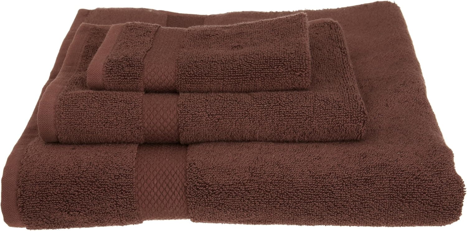 Pure Fiber 3-Piece Organic Cotton Bath Towel Set, Chocolate
