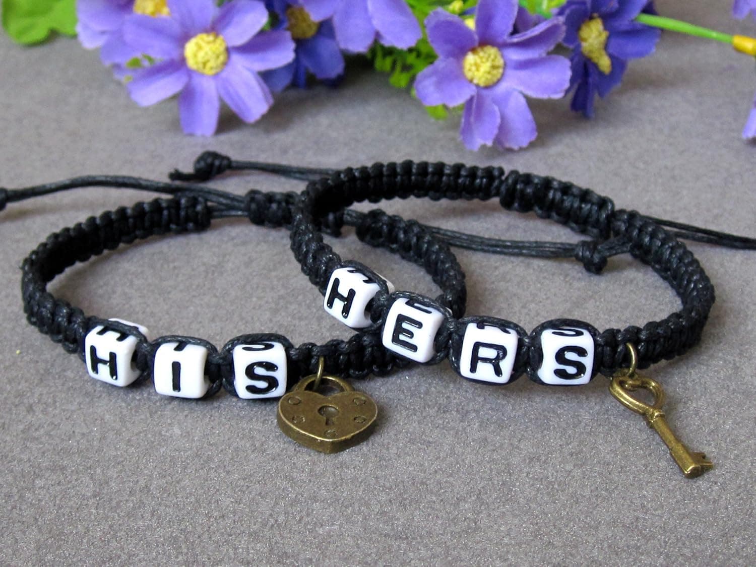 Couple Bracelet His Lock Bracelet Hers Key Bracelet Boyfriend and Girlfriend Jewelry Hand Weaving Bracelet Anniversary Bracelets