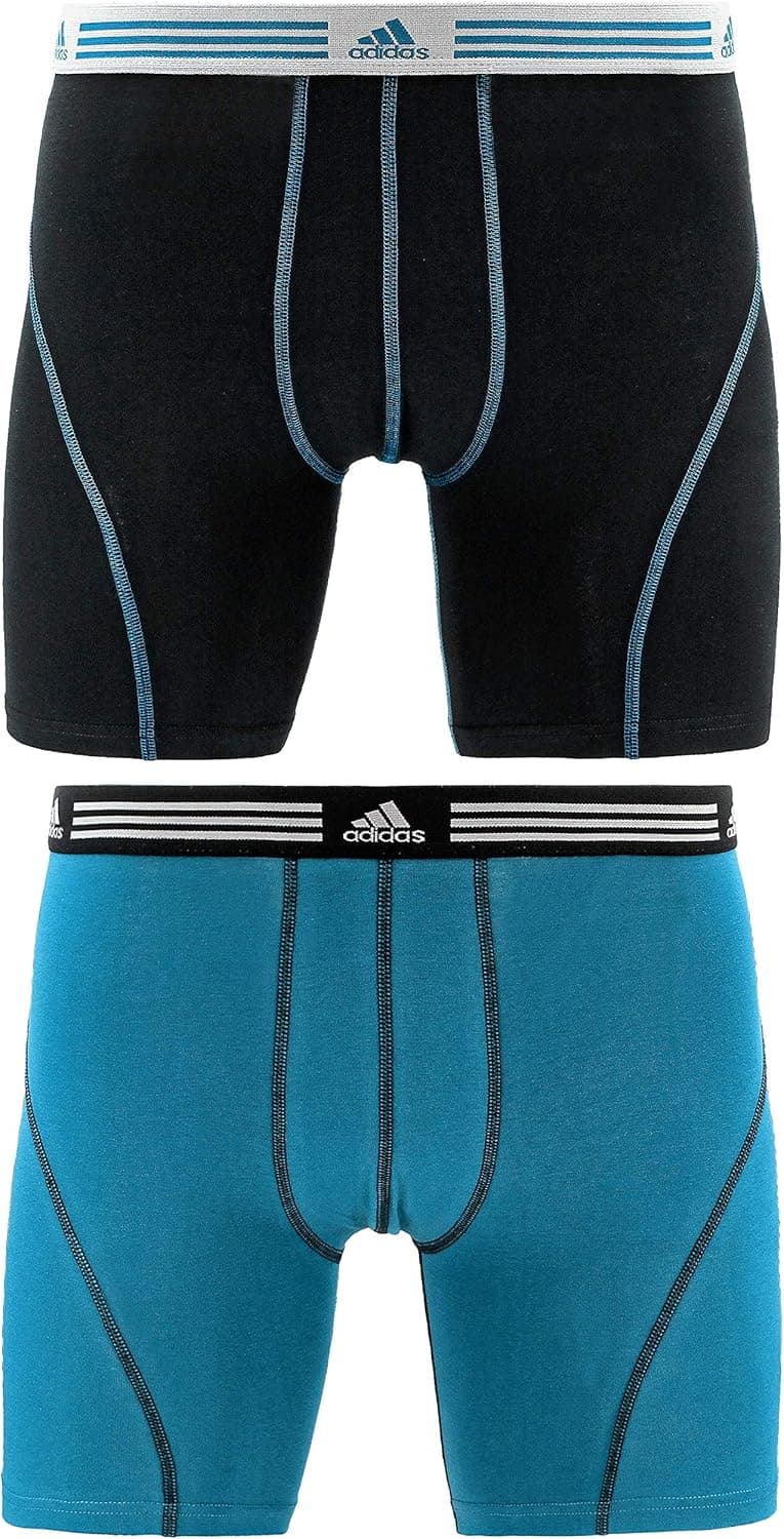adidas Men's Athletic Stretch Cotton Boxer Brief Underwear (2-Pack)