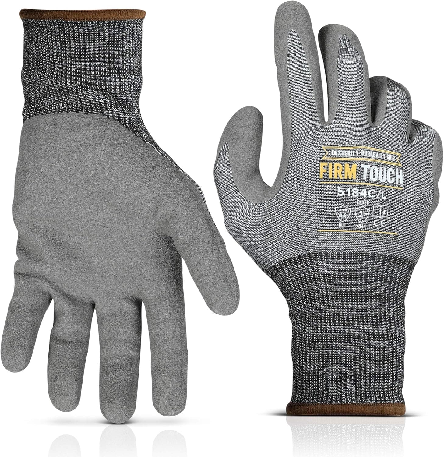 Glove Station Firm Touch Nitrile Coated Safety Work Gloves, Extra Grip Micro-Foam Palm, Abrasion Resistant