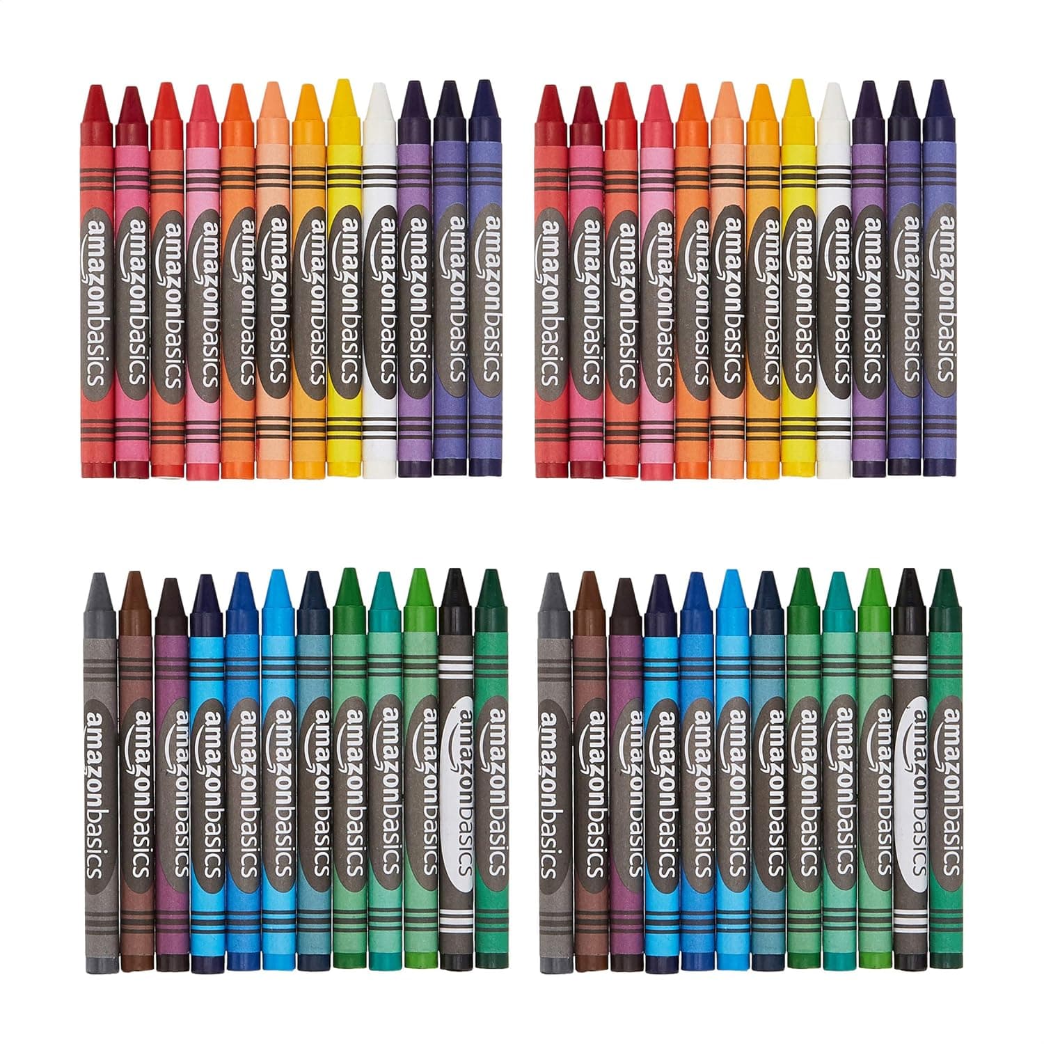 Amazon Basics Crayons - 24 Assorted Colors, 2-Pack