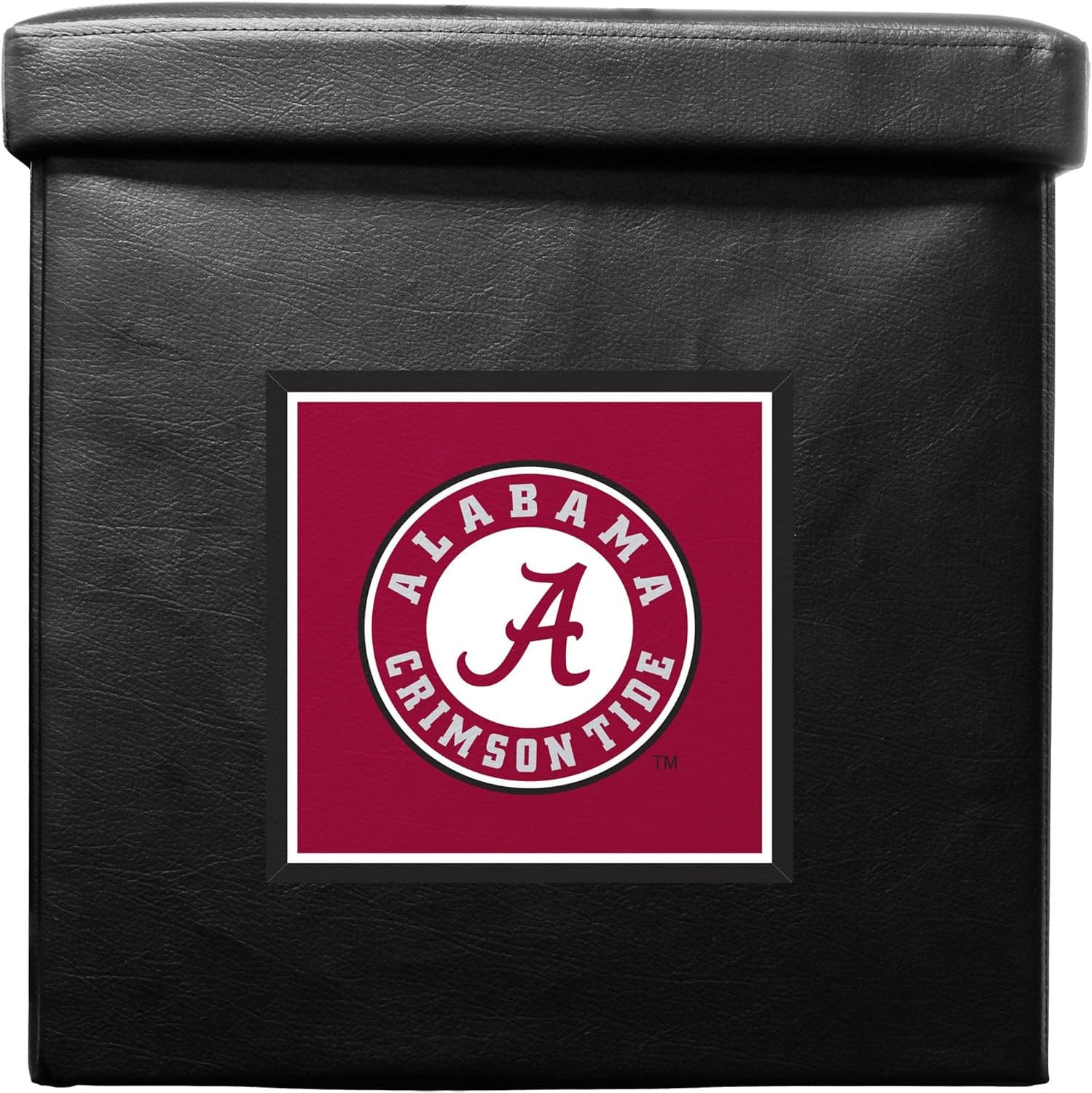 Duck House unisex-adult NCAA Alabama Crimson Tide Foldable Ottoman Box White, 16" X 16" X 16"