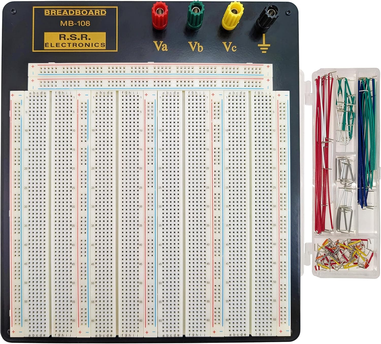 Solderless Breadboard (3,220 Contact Points), 4 Binding Posts, 7 Bus Strips - Includes 140 Piece Jumper Wire Kit by EX ELECTRONIX Express