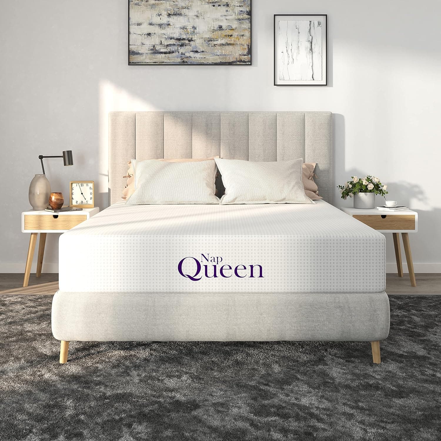 NapQueen 14 Inch Bamboo Charcoal Full Size Medium Firm Memory Foam Mattress, Bed in a Box