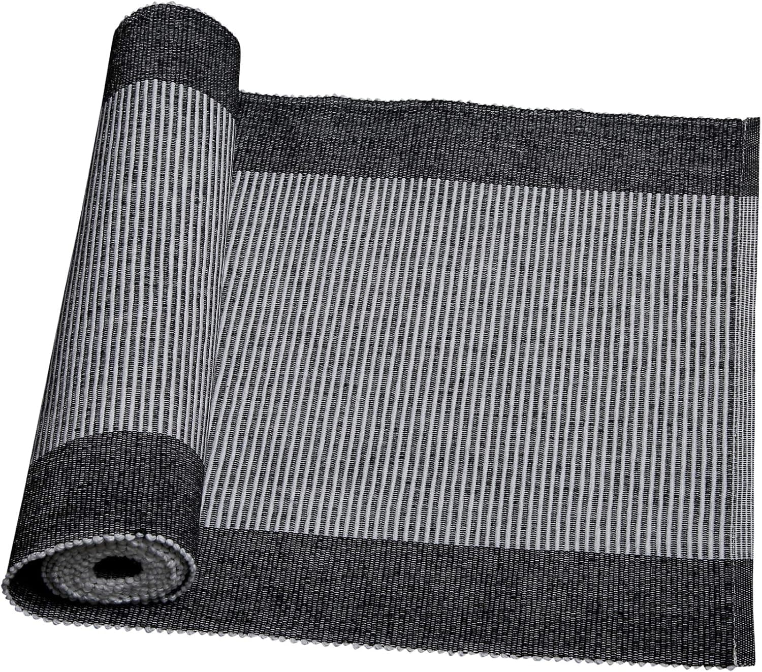 Country Maison Belle Ribbed Runner| 100% Cotton Ribbed Table Runner for | Dinner | Everyday Use | 14” X 72” | Black