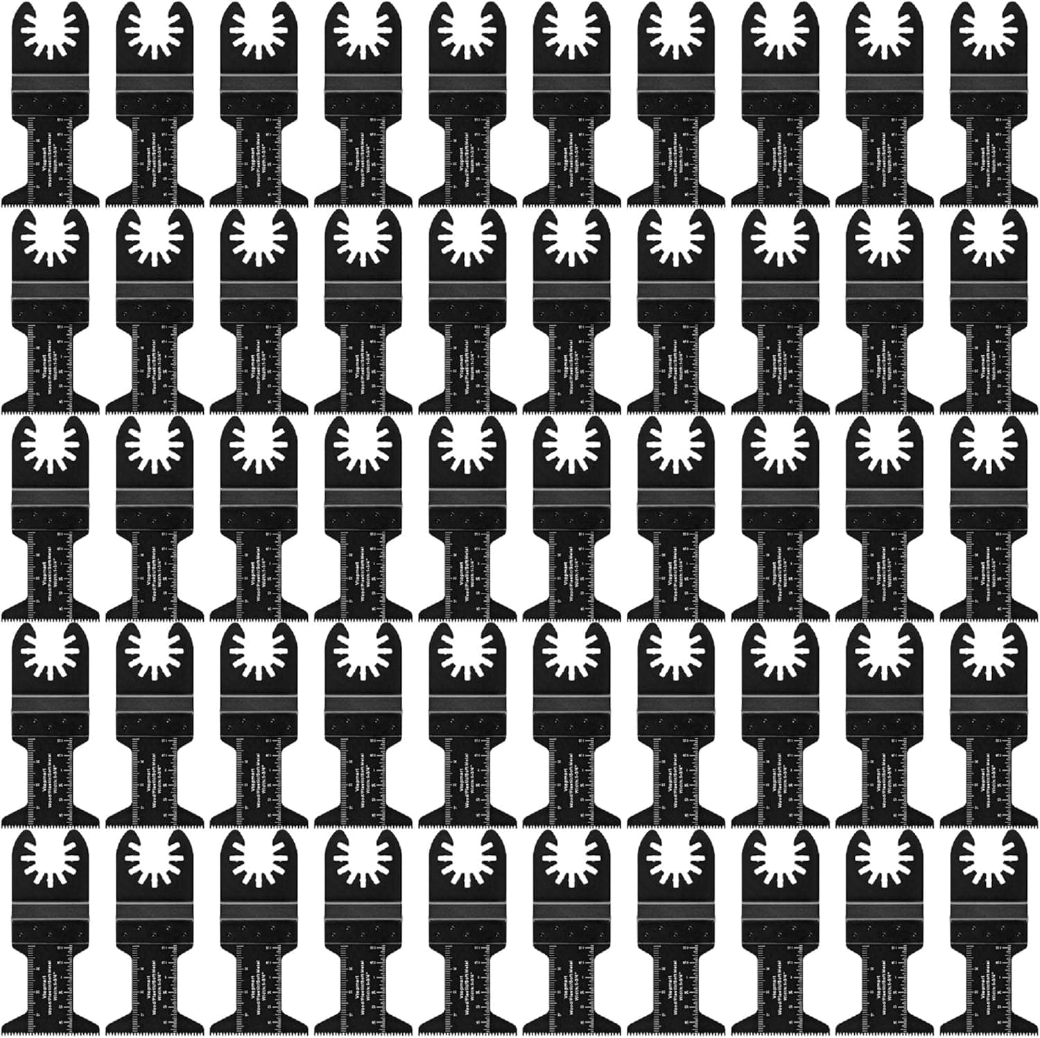 Vtopmart 50pcs Wood Oscillating Multitool Quick Release Saw Blades Compatible with Fein Multimaster Porter Cable Black & Decker Bosch Craftsman Ridgid Rockwell Ryobi Makita Milwaukee