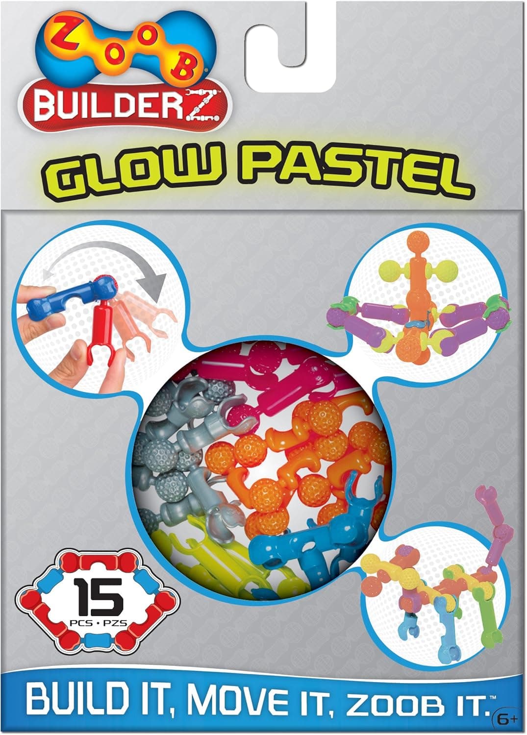 ZOOB BuilderZ 15 Piece Glow Pastel