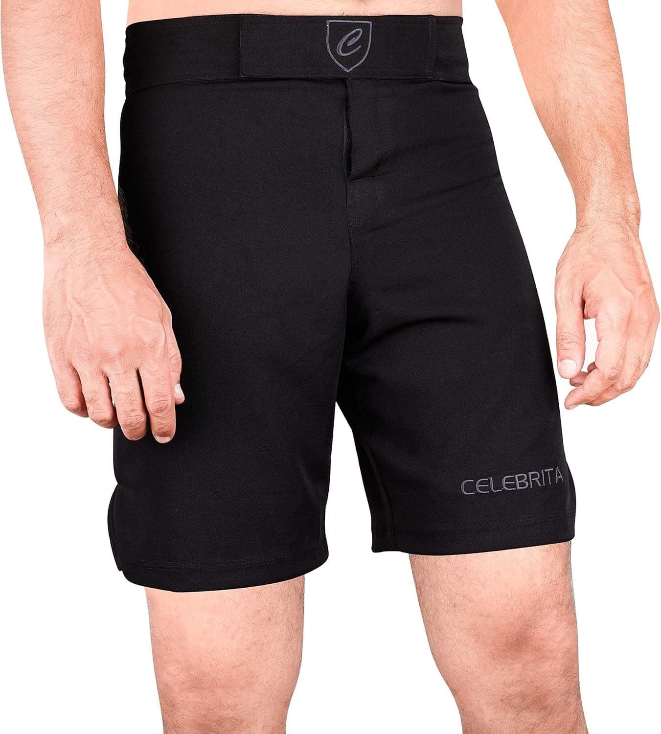 Celebrita MMA Shorts - BJJ Muay Thai Boxing Fight UFC Kickboxing Martial Arts Grappling Stretched Shorts - Choose Your Size and Color (32, Black)