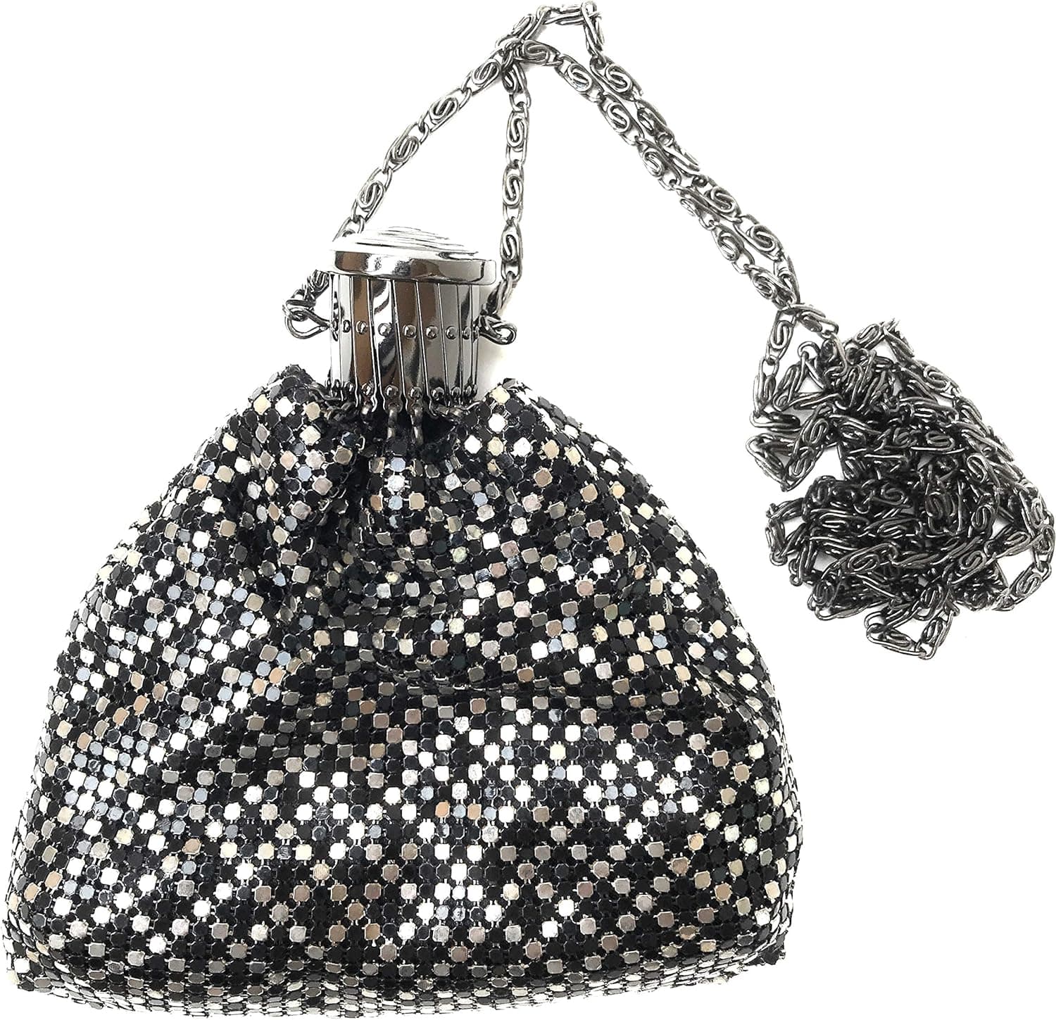 XXX-Small Vintage Evening Purse Metal Mesh Gatsby Bag for Cocktail Party Prom Wedding Banquet