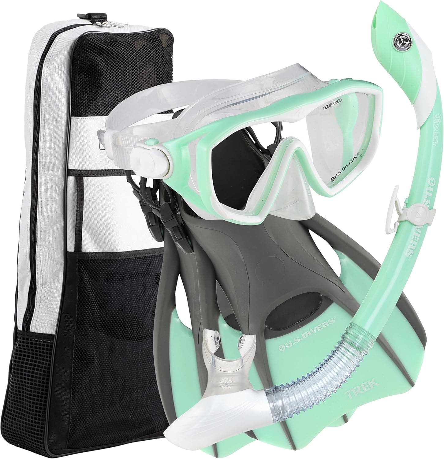 U.S. Divers Diva 1 Lx/Island Dry Lx/Trek/Travel Bag Mint Green Medium; Now with New and Improved Snorkel Clip