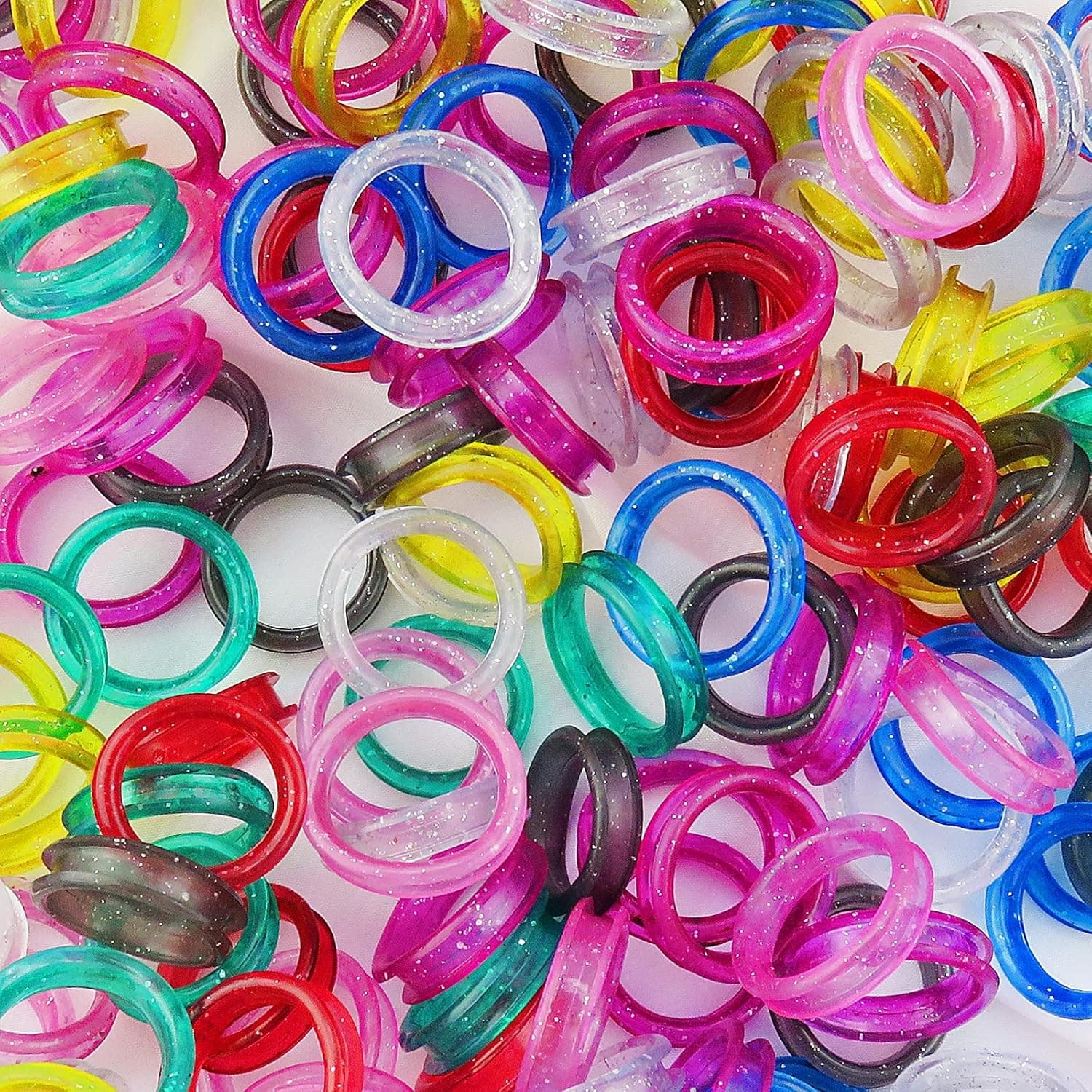 12x Barber Hair Shears Scissors Finger Rings Grips Inserts - Soft Rubber Ring Sizer 6L, 6S Assorted Color