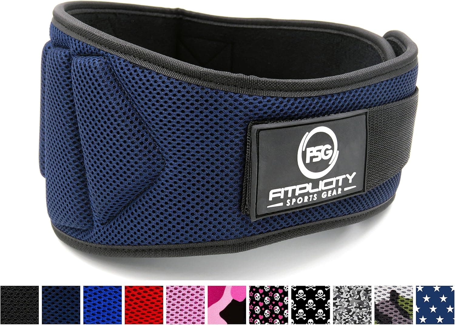 Fitplicity Sports Gear Weightlifting Belt for Men and Women - 6 Inch Weight Lifting Belt, Workout Back Support for Lifting, Fitness, Cross Training and Powerlifitng