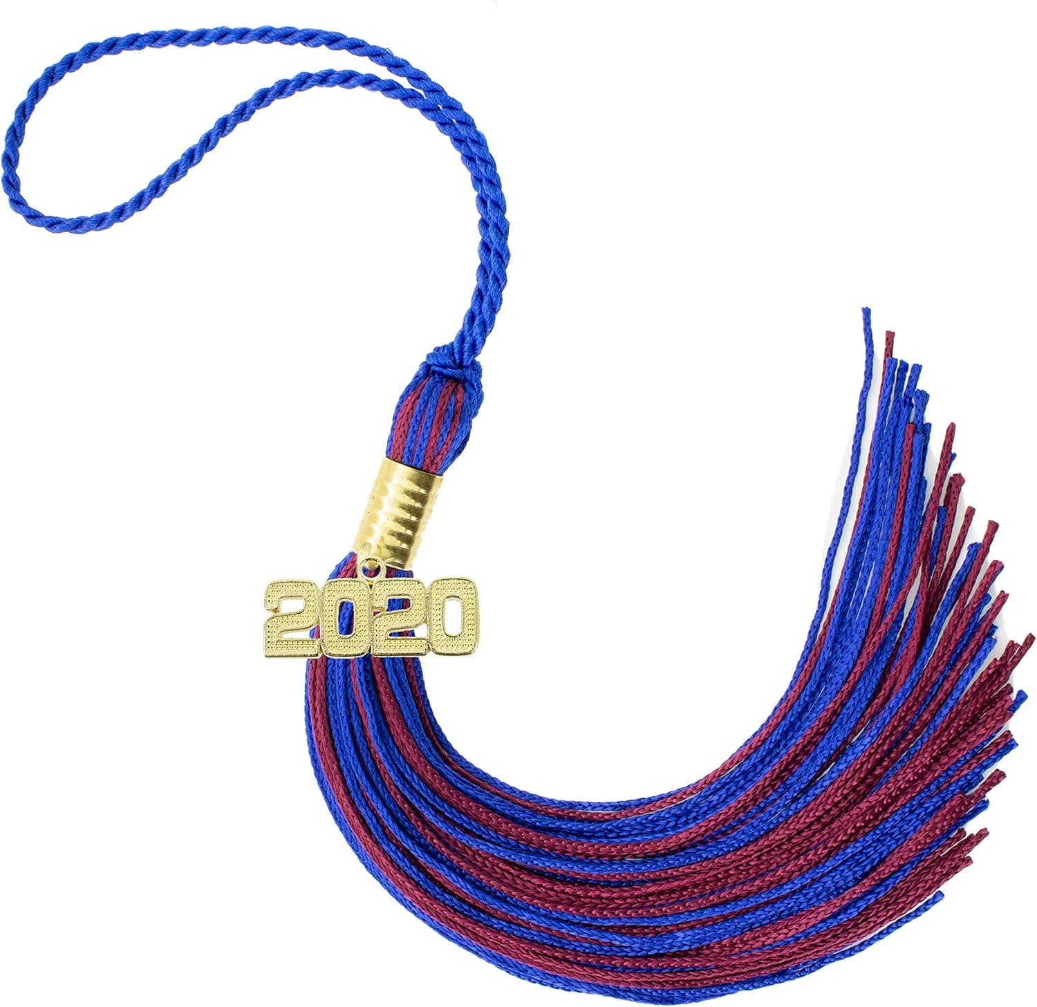 2020 Royal/Maroon Graduation Tassel - Every School Color Available -Made in USA