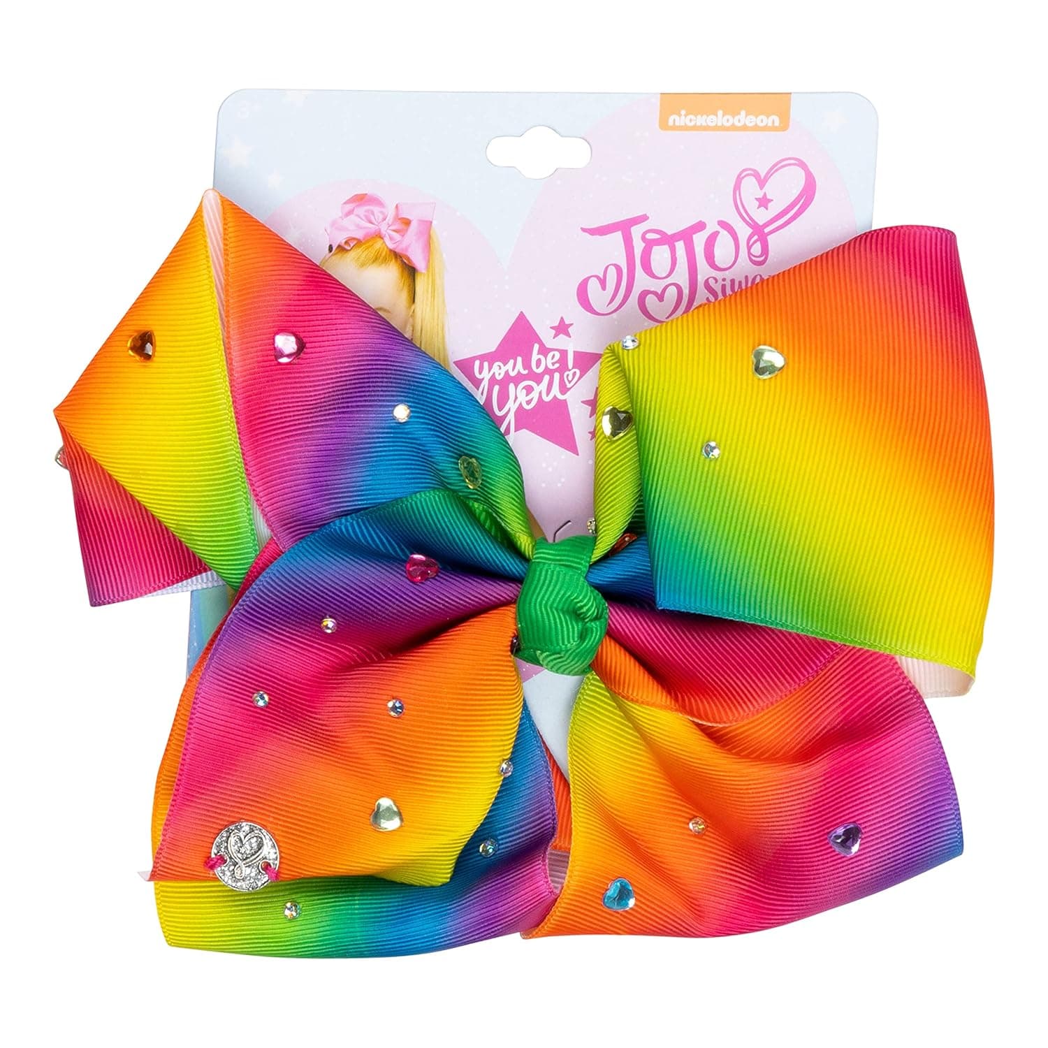 Nickelodeon JoJo Siwa Giant Rhinestone Bow Hair Clip, Rainbow, OSFM