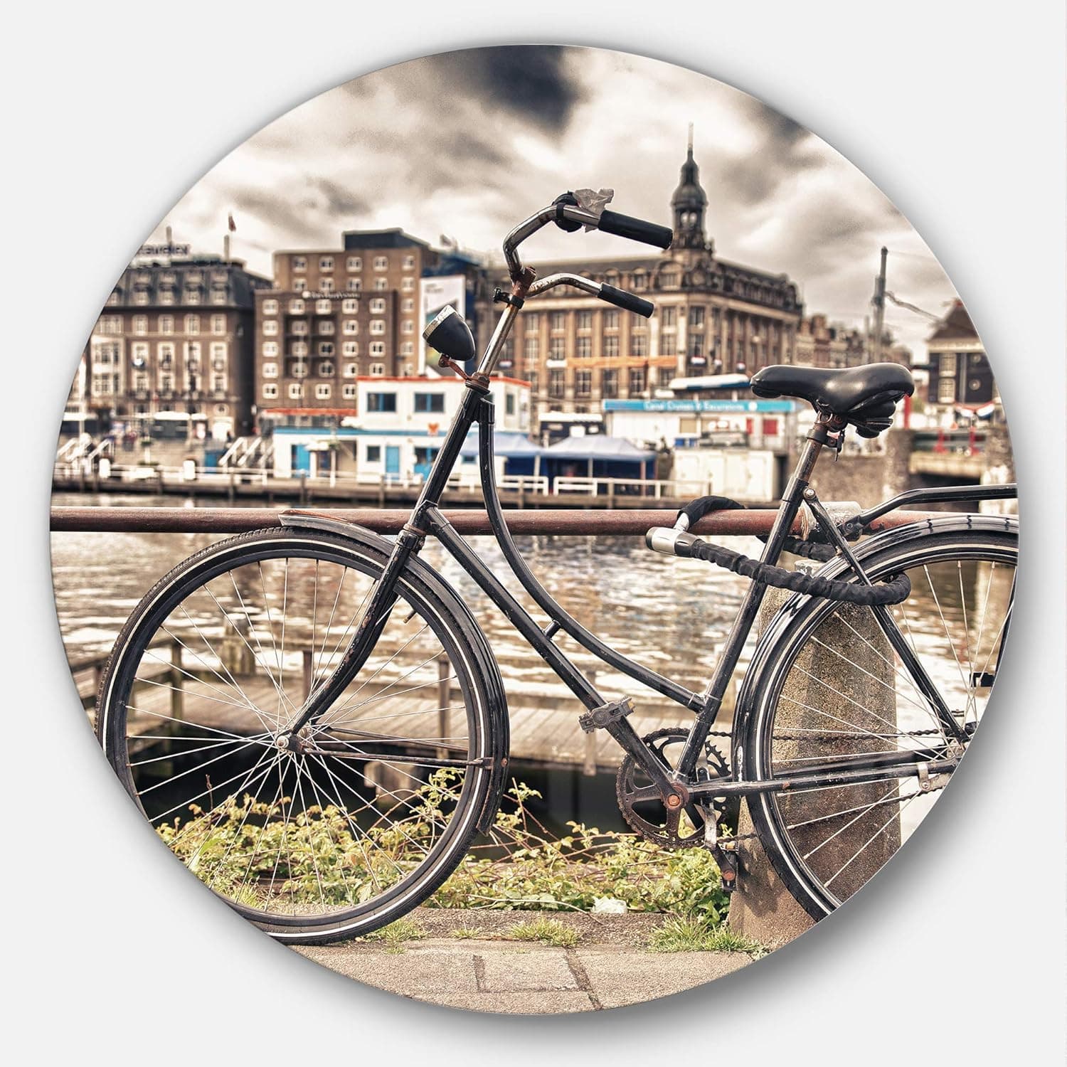 Designart Metal Wall Art-Disc of 11 inch, 11'' H x 11'' W x 1'' D 1P, Brown/Green