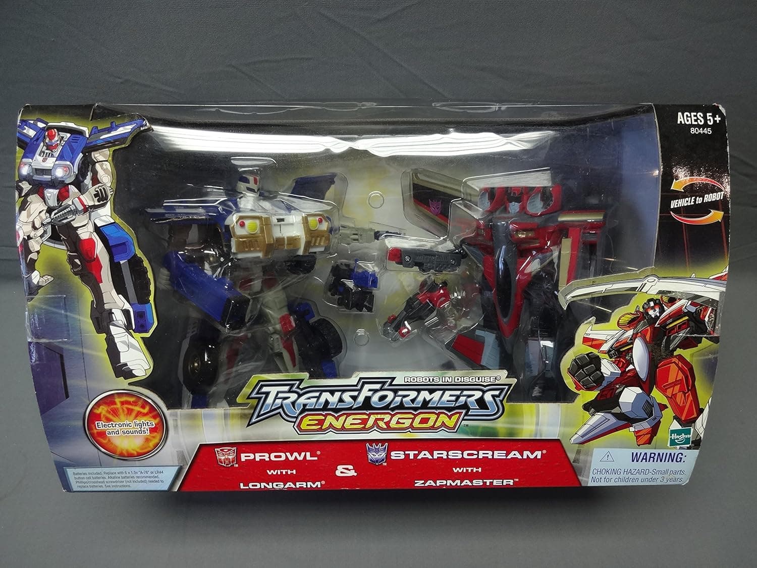 Transformers Energon Prowl w/ Longarm & Starscream w/ Zapmaster Sam's Club Exclusive