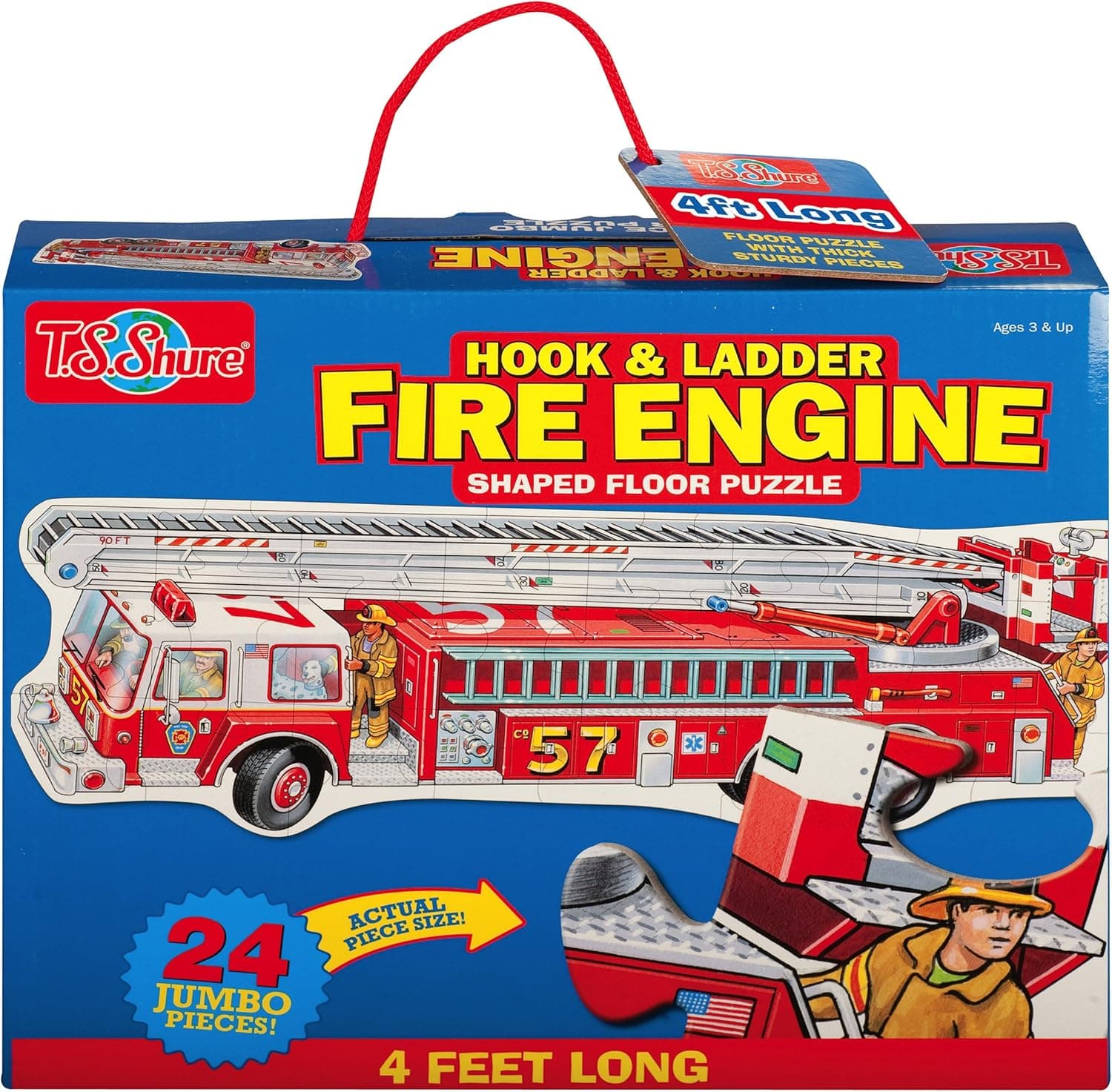 T.S. Shure Fire Engine Shaped Jumbo Floor Puzzle