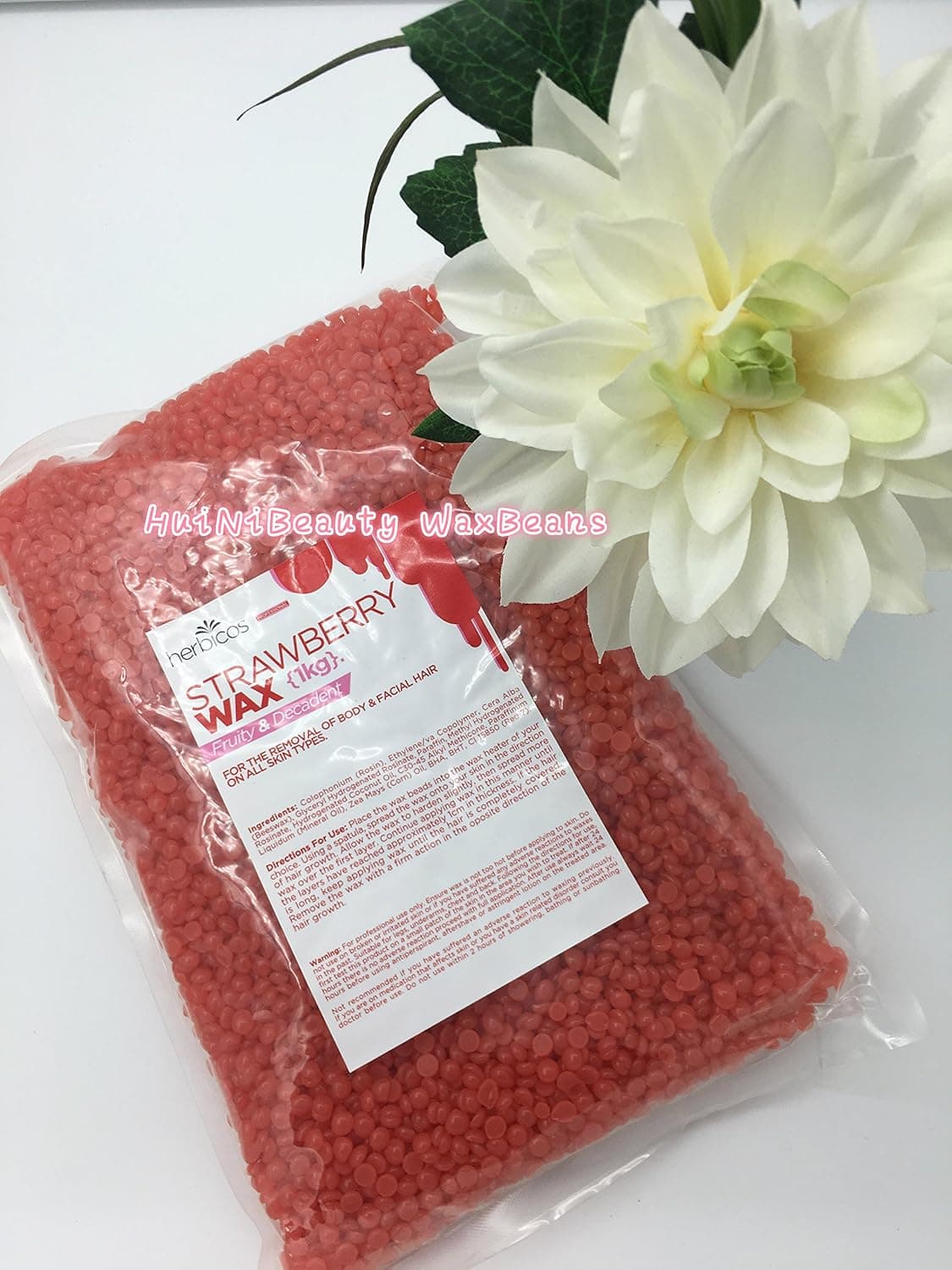 Huini Herbicos Body Hair Remover Hard Wax Beans Strawberry all skin - 35.28 oz CD-RHW1000C-3
