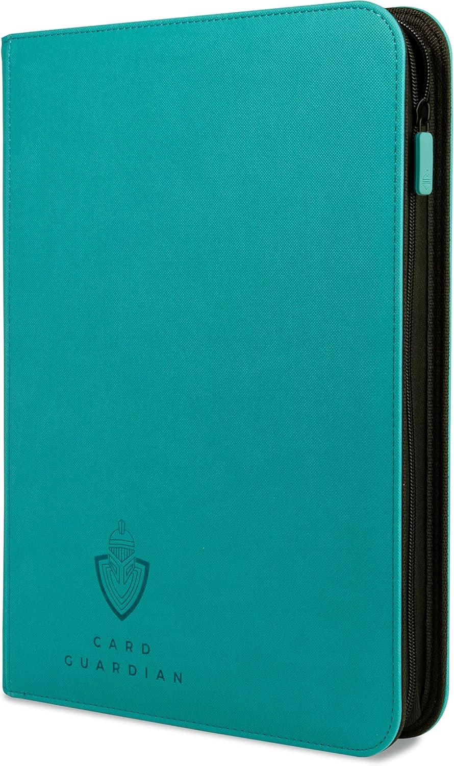 Card Guardian - 9 Pocket Premium Binder with Zipper for 360 Cards Trading Card Games TCG (Teal) Perfect Card Binder for Yugioh Cards MTG Binder Sports Card Binder