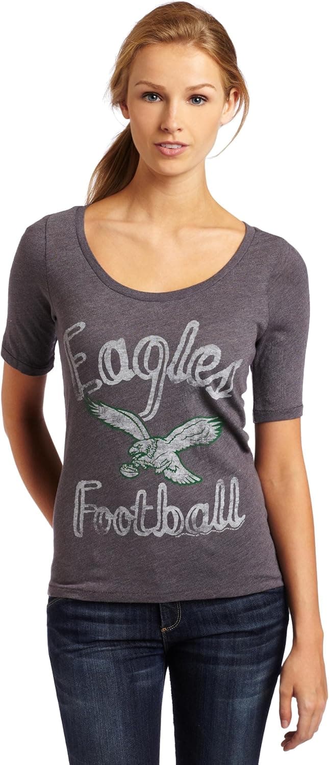 NFL Philadelphia Eagles Heather Vintage Thermal Sleeve Athletic Tee Women's