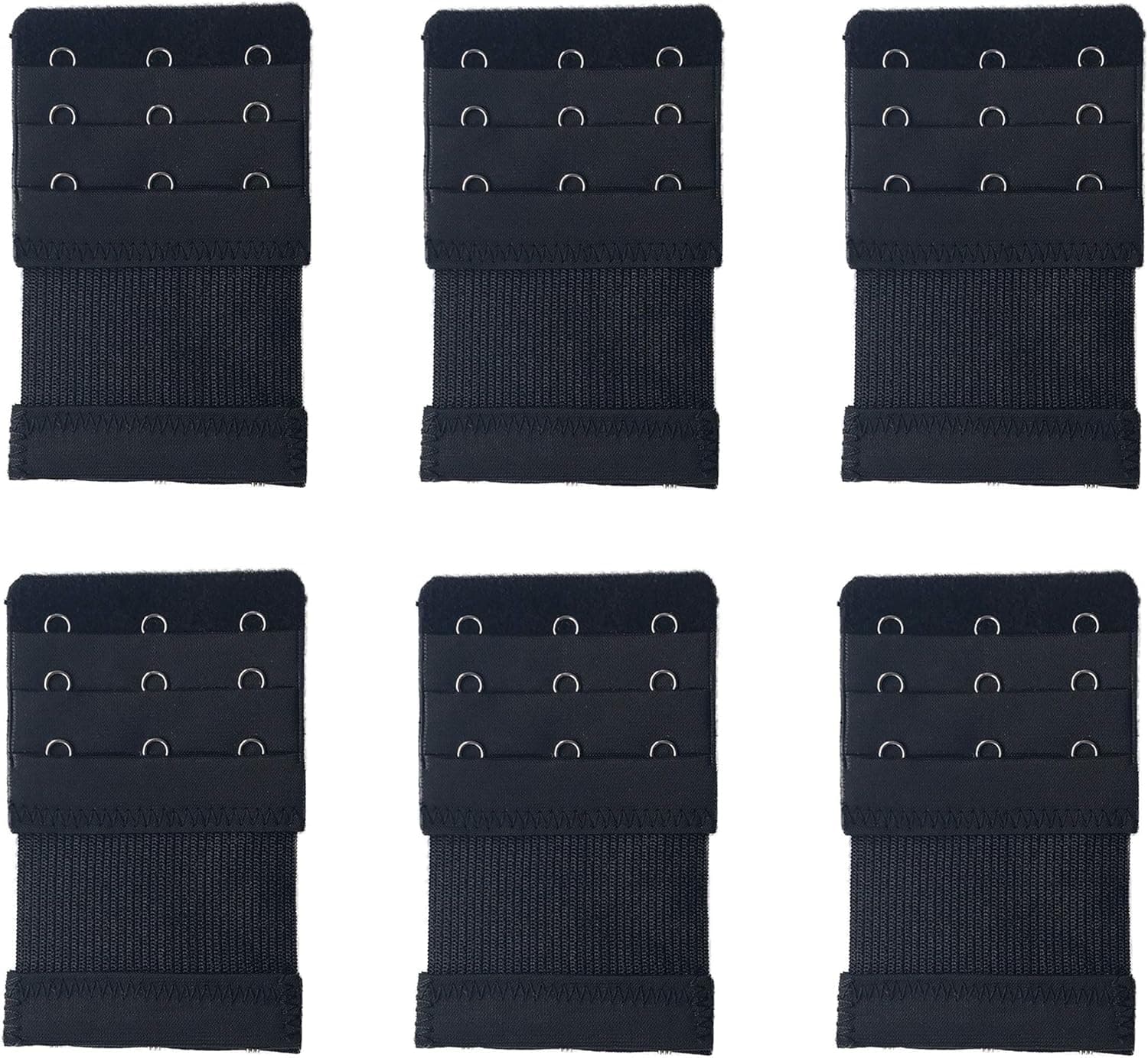 Home-Organizer Tech 6 Packs Bra Extender Soft Comfortable 3 Hook 3 Rows Elastic Bra Strap Extension for Women Girl