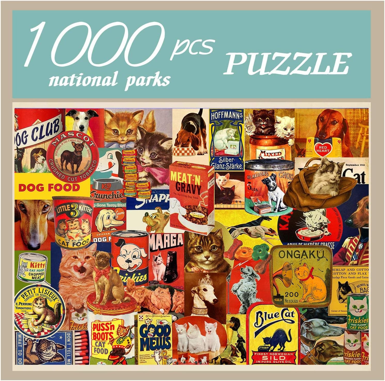Difficult Jigsaw Puzzles 1000 Pieces for Adults-Large Puzzle Game for Teens Ages 12 and Up,Interactive Education Toy for Kids and Children Birthday Gift or Home Decoration 27.6x19.7Inch(Pet)